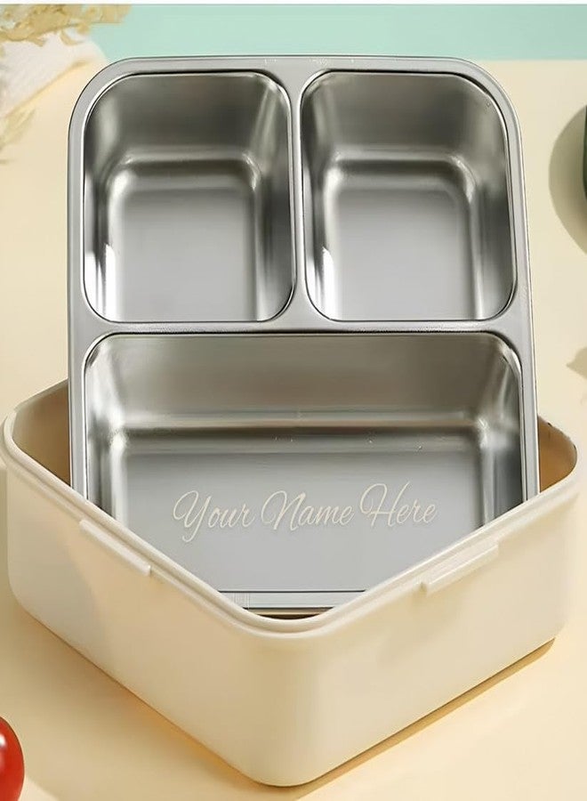 TEC TAVAKKAL Super Dinosaur Yellow Kids Lunch Box - Stainless Steel Insulated Tiffin for School with Spoon, BPA-Free | Leak-Resistant Bento Box with Tray & Container | 1120ml + 70ml (Dinosaur, Yellow) - Image 5